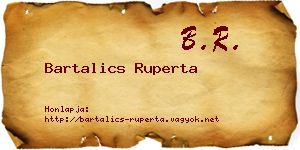Bartalics Ruperta névjegykártya